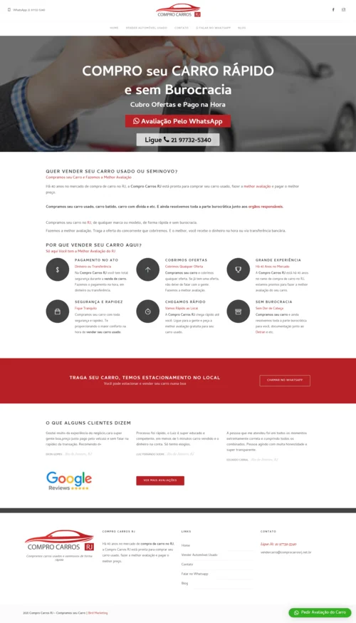 Site da Compro Carros RJ