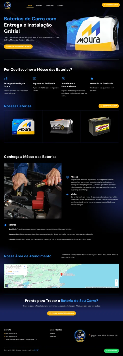 Landing Page Mósso das Baterias